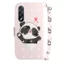 OnePlus Nord 5 5G vaaleanpunainen panda lompakkokotelo – etukansi ja rannelenkki