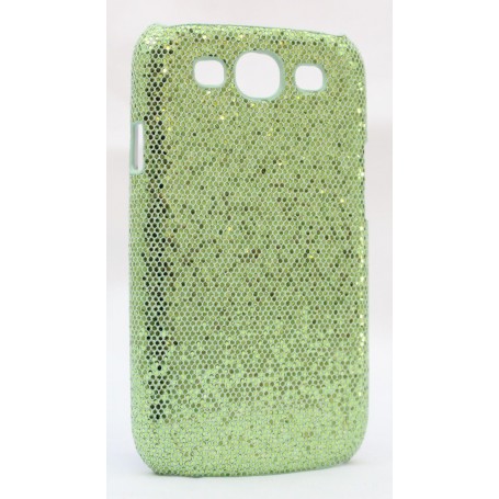 Galaxy S3 vihreän värinen glitter suojakuori.
