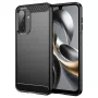Samsung Galaxy A17 – musta, harjattu pinta, hiilikuitutyyliset tehosteet