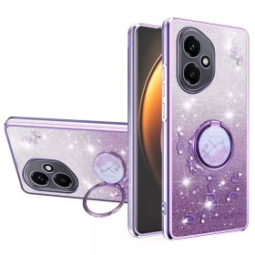 Honor 400 kimalteleva violetti glitter sormuspidike suojakuori.