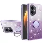 Honor 400 kimalteleva violetti glitter sormuspidike suojakuori.