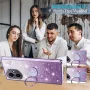 Honor 400 kimalteleva violetti glitter sormuspidike suojakuori.