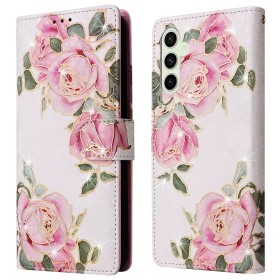 Ruusukuvioinen lompakkokotelo – etu ja taka