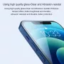 iPhone 17 kirkas panssarilasi – lähikuva näytön reunasta, kirkas pinta.