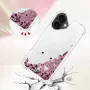 iPhone 17 pinkki glitter hile suojakuori – sivuprofiili, joustava kirkas reuna.