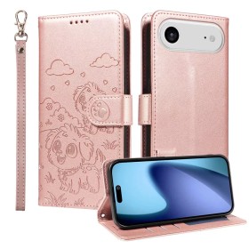 iPhone Air kotelo pöllö-printillä; etukansi ja rannehihna.