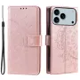iPhone 17 Pro Max ruusukulta mandala suojakotelo edestä ja takaa; kohokuvio ja rannehihna.
