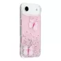 iPhone Air kimaltava suojakuori perhoskoristeella – viisto takanäkymä, kaksi 3D-perhosta ja glitter-pinta.