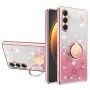 Samsung Galaxy A17 kimalteleva ruusukulta glitter sormuspidike suojakuori.