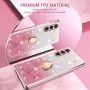 Samsung Galaxy A17 kimalteleva ruusukulta glitter sormuspidike suojakuori.