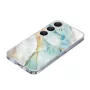 Samsung Galaxy S25 FE marmori suojakuori – kulmasta kuvattuna, marmorin monisävyinen kuosi.