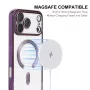iPhone 17 Pro Max ruusukulta MagSafe suojakuori – MagSafe-laturin kiinnitys havainnollistettuna.