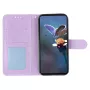 Honor X5c Plus violetti kukkakuvio suojakotelo: sisäpuoli ja korttipaikat.