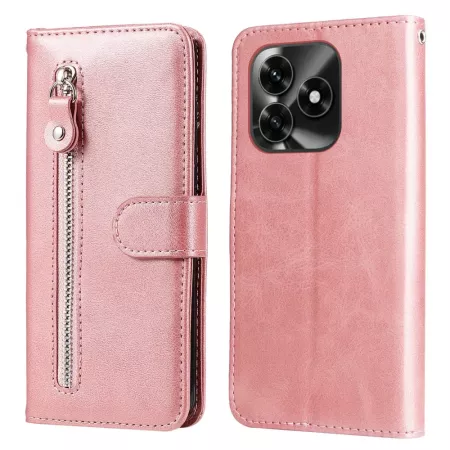 Honor X5c Plus ruusukulta suojakotelo vetoketjutaskulla: etu- ja takapuoli.