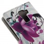 Huawei Honor 7 violetit kukat puhelinlompakko
