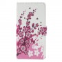 Huawei Honor 7 vaaleanpunaiset kukat puhelinlompakko