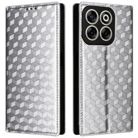 Cepter Nivo V2 hopeanvärinen suojakotelo edestä ja takaa, tyylikäs hopeinen kansi.