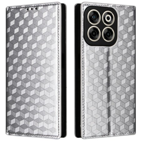 Cepter Nivo V2 hopeanvärinen suojakotelo edestä ja takaa, tyylikäs hopeinen kansi.