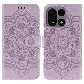 OnePlus 15 violetti mandala suojakotelo edestä ja takaa, kaunis mandala-kuviointi peittää koko kannen.