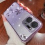 Honor X7A violetti glitter kukka suojakuori läheltä kuvattuna, kimalteleva liukuväri ja kukkakoristeet.