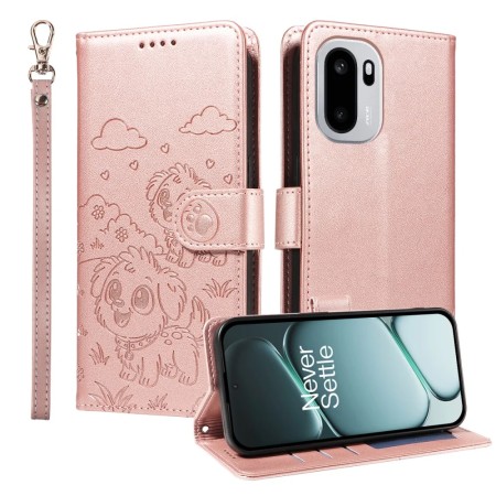 OnePlus 15R ruusukulta koira suojakotelo – kotelo puhelimessa, kansi auki