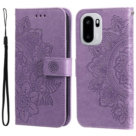 OnePlus 15R violetti mandala suojakotelo – kohokuvioitu mandala ja rannenauha