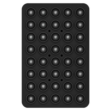 Musta silikoninen kaksipuolinen imukuppipuhelinteline