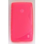 Lumia 520 roosan punainen silikoni suojakuori.