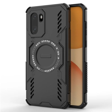 OnePlus 15R musta MagSafe Armor suojakuori, takapuoli esillä: iskunkestävä armor-muotoilu ja MagSafe-magneettirengas