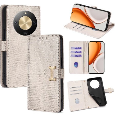 Honor Magic8 Lite 5G glitter-pintainen lompakkosuojakotelo