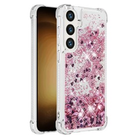 Samsung Galaxy S26 pinkki glitter hile suojakuori, jossa kimaltava glitteri ja suojavaippa, tuo tyyliä ja suojaa puhelimellesi.