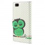 Huawei P8 Lite vihreä pöllö puhelinlompakko