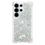 Samsung Galaxy S26 Ultra hopea glitter hile suojakuori, jossa on kiiltävä glitterpinta ja kestävä rakenne.