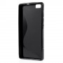 Huawei P8 Lite musta silikonisuojus.