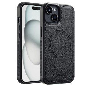 iPhone 14 musta MagSafe-yhteensopiva suojakuori suojaa puhelinta tyylikkäällä ja kestävältä pinnalta.