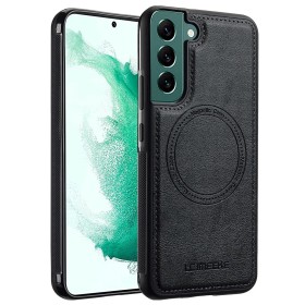 Samsung Galaxy S22 5G musta MagSafe-yhteensopiva suojakuori suojaa puhelinta tyylikkäällä ja kestävällä pinnalla.