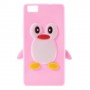 Huawei P8 Lite vaaleanpunainen pingviini silikonikuori.