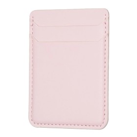Vaaleanpunainen korttitasku puhelimeen, tyylikäs ja käytännöllinen lisävaruste korttien säilyttämiseen.