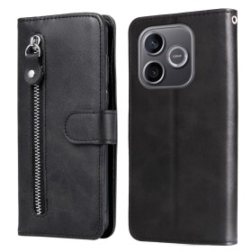 Honor 600 Lite musta suojakotelo vetoketjutaskulla, jossa tyylikäs muotoilu ja käytännöllinen vetoketju.