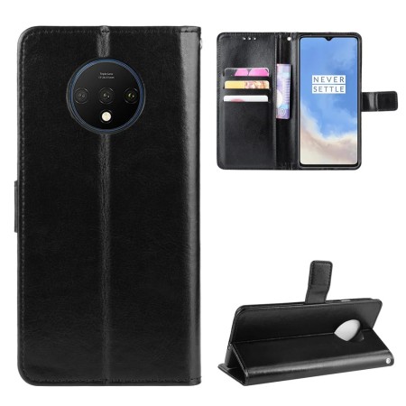 OnePlus 7T musta suojakotelo, jossa on tilaa korteille ja telineominaisuus. Suojaa puhelimesi tyylillä.