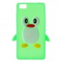 Huawei P8 Lite vihreä pingviini silikonikuori.