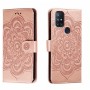 OnePlus Nord N10 5G ruusukulta mandala suojakotelo, jossa kaunis kohokuviointi ja käytännöllinen suljenta.