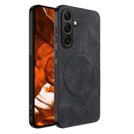 Samsung A37 5G musta MagSafe-yhteensopiva suojakuori suojaa puhelinta tyylikkäällä ja kestävältä pinnalta.