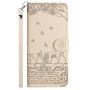 Google Pixel 10a beige kissa suojakotelo, jossa kauniita kissoja ja kukkia koristeena.