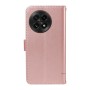 OnePlus 13 kissakuvioitu ruusukulta puhelinlompakko rannehihnalla, elegantti ja käytännöllinen suoja puhelimelle.
