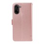 OnePlus Nord CE5 5G kissakuvioitu ruusukulta puhelinlompakko rannehihnalla, elegantti ja käytännöllinen suoja puhelimelle.