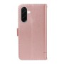 Samsung Galaxy A37 5G kissakuvioitu ruusukulta puhelinlompakko rannehihnalla, elegantti ja käytännöllinen suoja puhelimelle.