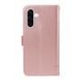 Samsung Galaxy A36 5G kissakuvioitu ruusukulta puhelinlompakko rannehihnalla suojaa puhelintasi tyylikkäästi.