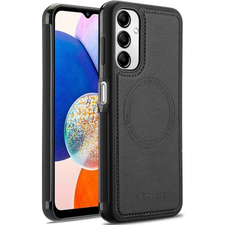 Samsung Galaxy A34 5G musta MagSafe-yhteensopiva suojakuori suojaa puhelinta tyylikkäällä ja kestävältä pinnalta.