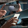 Samsung Galaxy S24 Ultra / S25 Ultra musta MagSafe-yhteensopiva suojakuori kiinnitettynä magneettiseen autoholdereen.